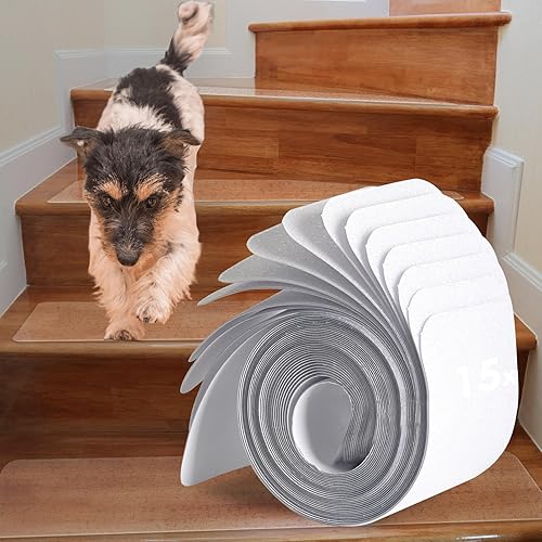 Homwiz Lot de 15 marches d'escalier antidérapantes et transparentes - Autocollant - Tapis antidérapant - Pour protéger les animaux de compagnie, personnes âgées et enfants (transparent, 81 x 15 cm) - Nail Gallerys