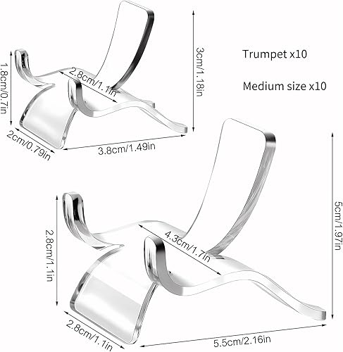 Mshan Lot de présentoirs en acrylique transparent comprenant des tailles moyennes (5,5 cm) et petites (3,8 cm) – Parfait pour présenter des cristaux, des médailles, des objets de collection, des - Nail Gallerys