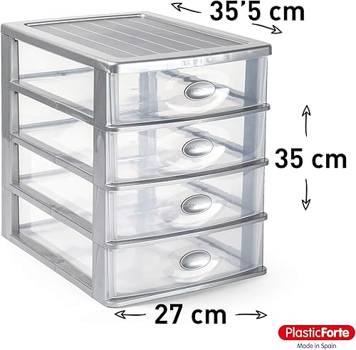 Plastic Forte Meuble de rangement 3 tiroirs Noir - Nail Gallerys