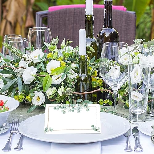 BetterJonny Lot de 100 cartons de table de mariage, 90 x 100 mm, cartes nominatives à écrire, au design élégant, décoration de table, pour communion, baptême, célébration (feuilles B) - Nail Gallerys