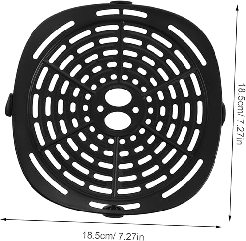 EXHUMKY Plaque de friteuse à air étagère de grille de remplacement accessoires de grille de friteuse à air insert de plaque plus net bac à légumes rond Acier Carbone - Nail Gallerys