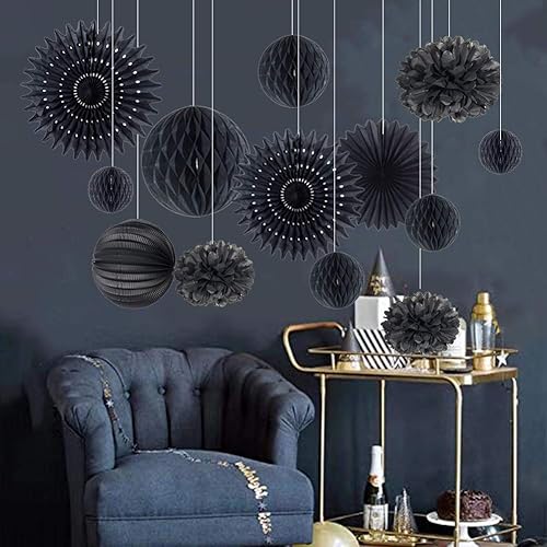 EASY JOY White Party Decoration Mariage Blanc Pompon Papier de Soie Fleur Rosace Papier Lanterne Chinoise Wedding Chambre Mariage Deco - 12pcs - Nail Gallerys