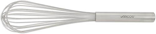 Arcos Batteur Manuel Acier Inoxydable Cuisine 30 cm - Idéal pour Mélanger et Battre - Manche Ergonomique - Argent - Nail Gallerys