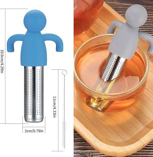 2 Pièces Infuseur de Thé Silicone Acier Inoxydable, Filtre à Thé, Infuseur à Thé pour Feuilles de Thé, Passoire à Thé pour Théières, Tasses Coupe, avec 2 Brosses de Nettoyage - Nail Gallerys