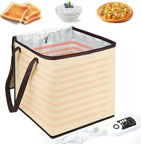 Banneton Panier Boîte avec Chauffage, Levée de Pâte Contrôle de la Température Pliable Banneton pour Pain et Pâte, Yogurt, Natto Fermentation Baskets - Nail Gallerys