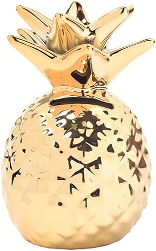 Gedourain Tirelire Ananas Décoration en Céramique Artisanat Tirelire pour Amis pour étagère Doré - Nail Gallerys