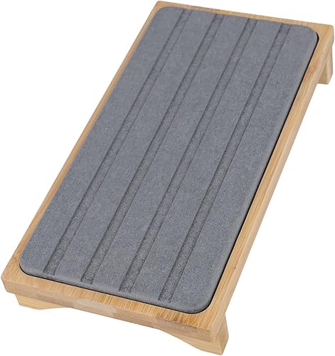 Plateau minimaliste en diatomite sur base en bois, accessoire essentiel pour l'organisation de la maison - Nail Gallerys