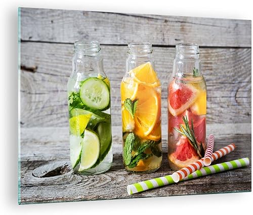 Moderne Impression sur Verre glace menthe rafraîchissements boissons Image Tableau en Verre Decoration Murale 70x50cm Deco Salon Chambre Horizontal Petit Tableaux Decoratifs Muraux Art GAA70x50-3155 - Nail Gallerys