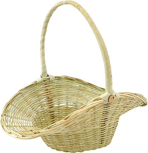 YAADU Sadio Panier ovale tressé avec anse en bambou tressé – env. 48 x 32 cm – Panier cadeau en forme de chapeau - Nail Gallerys