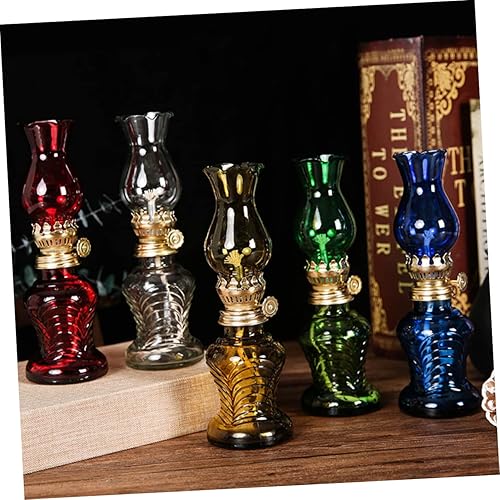 DECHOUS Lampe À Kérosène Vintage Verre Transparent Lanterne À Huile Rétro pour Décoration Intérieure avec Mèche Et Éclairage - Nail Gallerys