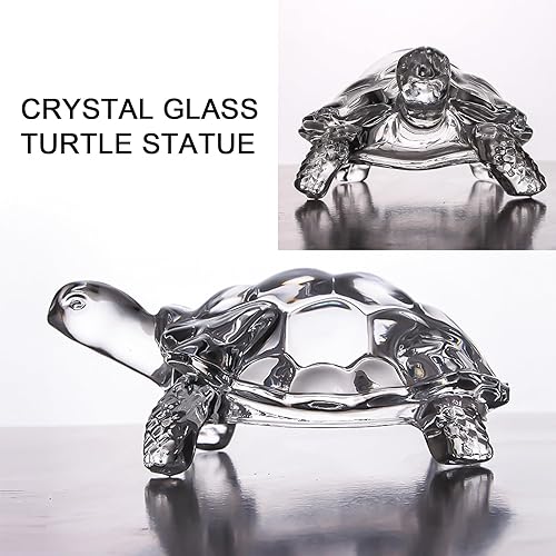 QMAAAYS Lot de 3 statues de tortue en cristal - Décoration de tortue en cristal - Figurine chinoise Feng Shui - Décoration de bureau - Cadeau porte-bonheur - Nail Gallerys