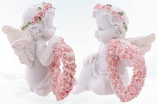 mtb more energy Ange décoratif « Rose Heart Angel'» - Ange gardien - Hauteur 6 cm - Décoration de bébé - Nail Gallerys