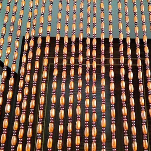 Jolan Rideau De Porte Perles Bois,Rideau De Porte Perles 60×180cm 80×180cm 90×200cm 110 * 200cm 120×200cm,Brins Rideaux De Perles Suspendus,Rideaux De Panneaux De Anti Mouche,W×H-60strands(120×220cm) - Nail Gallerys