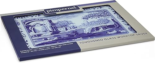 Portmeirion Home & Gifts Protection de Plan de Travail en Verre Italien Bleu et Blanc 30 x 40 cm - Nail Gallerys