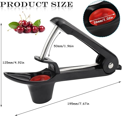 Denoyauteur pour Cerises, Dénoyauteur à Cerise, Dénoyauteur Olives, Dénoyauteur de Cerise pour Enlever les Olives, les Cerises, les Dattes Rouges(Noir) - Nail Gallerys