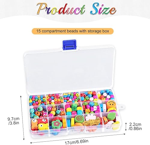 GIDWRIY 400 PCS Perles Bois Colorées,Perle en Bois à Enfile pour Macramé,Perle Naturelles pour Bijoux Enfant,Polygone Perles pour Bracelet Gros Trou,Bille de Couleur Naturel pour Fabrication Bijoux - Nail Gallerys