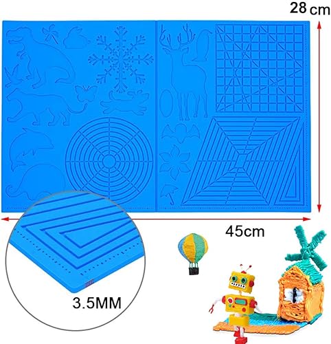Pochoir pour stylo d'impression 3D, grand tapis (45 x 28 cm, épaisseur : 3,5 cm), avec motif animal, utile pour les débutants, les enfants et les artistes de stylo 3D - Nail Gallerys