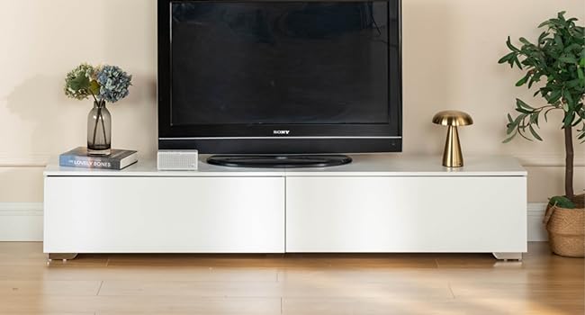 meuble tv blanc et bois