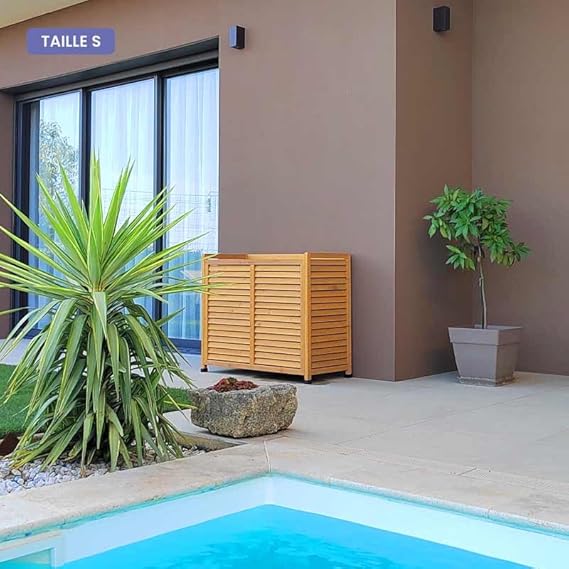 COFFRE CLIM Cache Climatiseur Bois Pivert - Conception Francaise - Couleur Miel - Nail Gallerys