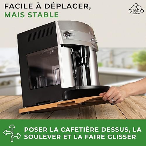 RoRo1992 Planche coulissante pour machines à café de qualité supérieure - En hêtre (Taille M) - Nail Gallerys