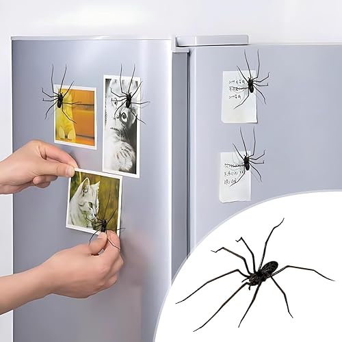 Lot de 2 aimants de réfrigérateur en forme d'araignée réaliste en 3D, mignon, puissant et réaliste, décoration magnétique pour réfrigérateur, voiture, porte de garage (noir, 2 pièces) - Nail Gallerys