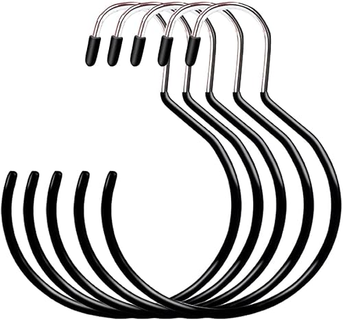 WUGU 5 PCS Cintre Écharpe, Porte Foulard Cintre Cravate Cintre Foulard Anneaux Rangement Foulard Porte Cravate Porte Écharpe pour Écharpes Cravates Ceintures Chapeau(Noir) - Nail Gallerys