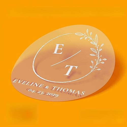 Autocollants transparents personnalisés pour mariage - Autocollants ronds transparents personnalisés pour décoration de mariage, sceaux de fête (100 pièces) - Nail Gallerys