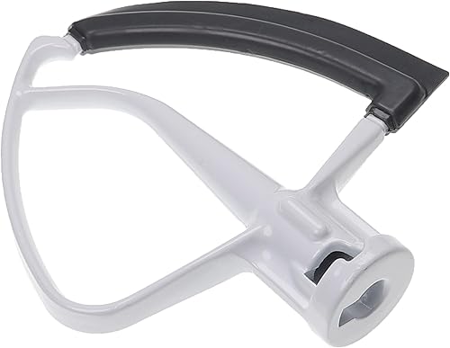 vhbw Batteur plat compatible avec KitchenAid Artisan robot de cuisine - Accessoire mélangeur flexible, noir/blanc - Nail Gallerys