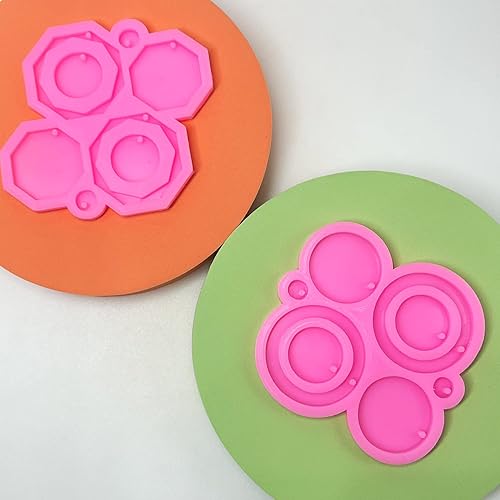 Yayatty 2 PCS Silicone Moule pour Bijoux Boucle D'oreille Moules en Résine Epoxy avec Crochets D'oreille, Anneaux de Saut pour Boucles D'oreilles de Bricolage, Fournitures D'artisanat Pendentif - Nail Gallerys