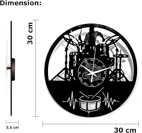 Instant Karma Clocks Horloge Murale en Vinyle idée Cadeau Vintage Handmade Guitare Musique Clavier Batterie Groupe Musique Rock Metal - Nail Gallerys