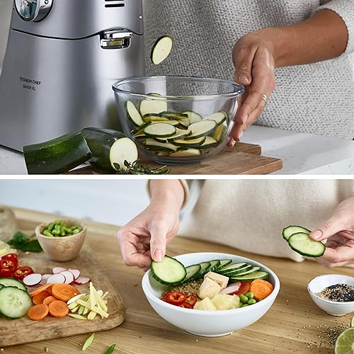 Kenwood AT340 Râpe Eminceur 7 Disques Inox brossé pour robot Chef et Major, Acier inoxydable ,Gris - Nail Gallerys