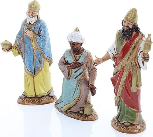 Moranduzzo des 3 Rois Mages pour Crèche de 10 Cm Échelle 1:20Bergers-Figurines de Crèche Indestructibles-Style Arabe,Peinture Finition à la Main,Produit Officiel,Fabriqué en Italie,Sculpteur M. Landi - Nail Gallerys
