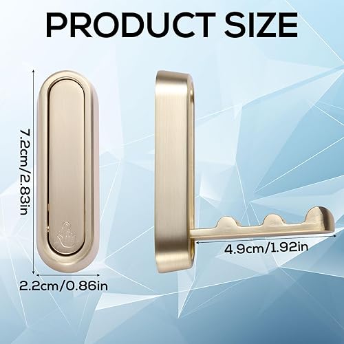 Lot de 2 Crochets Muraux Pliables en or Brossé, Robustes pour Suspendre Robes Manteaux Serviettes Vêtements Sacs à Dos Chapeaux Clés (Coin Arrondi) - Nail Gallerys