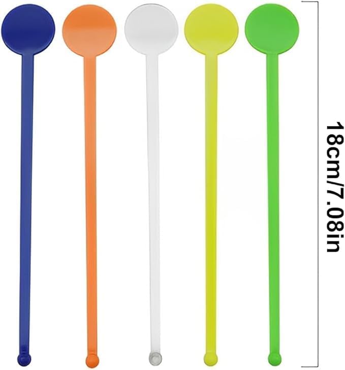kinoco Touillettes Cocktail Réutilisables, 18 cm, 80 Pièces, Multicolore - Nail Gallerys