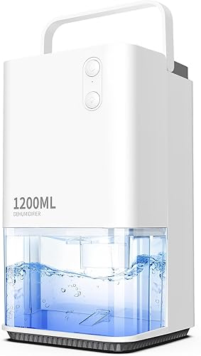 Déshumidificateur 1200ML, EasyAcc® Déshumidificateur d'Air Electrique Ultra Silencieux Arrêt Automatique 7 Lumière LED Colorée Portable Compact Pour la cave salle de bain,armoire,chambre,placard - Nail Gallerys