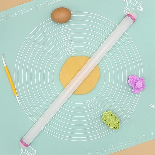 QXWD 23/33/45/50 cm Rouleau à pâtisserie en plastique Outil de cuisson de gâteau anti-adhésif Surface Bâton Cercle Pâte à sucre domestique - Nail Gallerys