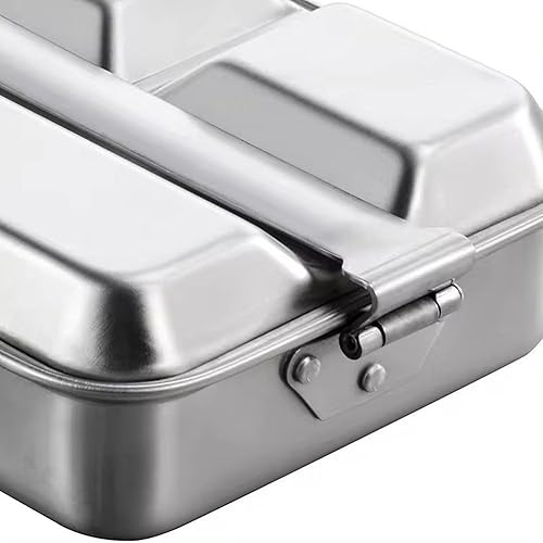 Lpitoy Boîte À Bento en Acier Inoxydable avec Poignée, Boîte À Bento Militaire Portable en Étain De Camping, Conteneur À Déjeuner pour Randonnée en Plein Air Pique-Nique Barbecue - Nail Gallerys