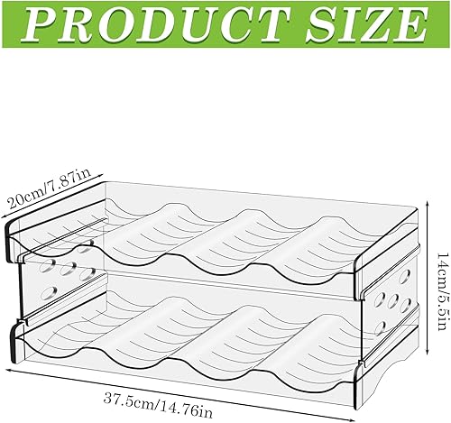 WANDGU Porte Bouteille Plastique Empilable: 8 Bouteilles Étagère à vin, Range Bouteille Eau, Organiseur de Réfrigérateur, Support de Rangement Empilable en Plastique pour Cuisine, Réfrigérateur - Nail Gallerys