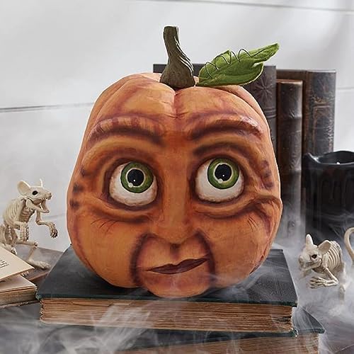 Glistenovelty Citrouilles expressives sculptées en famille de citrouilles avec visages - Décoration d'Halloween pour décoration de lieux - 17,8 cm - (C) - Nail Gallerys