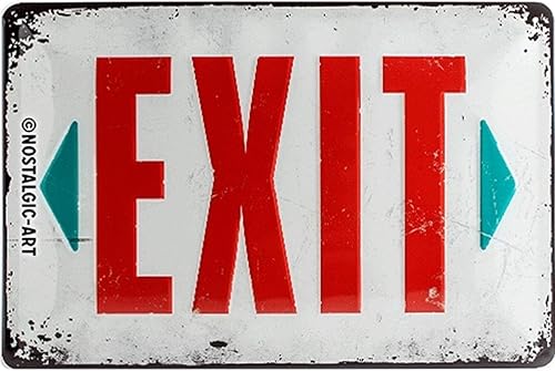 Nostalgic-Art Plaque Vintage Exit – Idée de Cadeau pour Les nostalgiques, en métal, Design Retro pour la décoration, 20 x 30 cm - Nail Gallerys