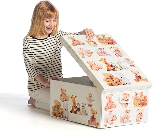 Lot de 2 boîtes de rangement en carton, avec couvercle, pour ranger, boîtes cadeau, 39x50x24 cm PELUCHE, Peluches - Nail Gallerys