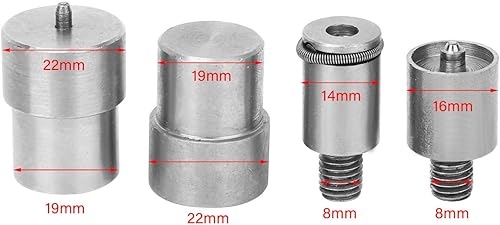 4 pièces Bouton Pression Die Moule Argent Kits de Remplacement en Acier Inoxydable pour 831 Boutons, Presse à Pression Machine Die Accessoire - Nail Gallerys