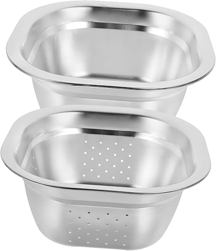 COLLBATH Ensemble De Passoire À Riz Et Fruits De 26 Cm Avec Bassin De Mélange Panier De Passoire Ménager Panier De Vidange De Légumes Utilitaire De Cuisine - Nail Gallerys