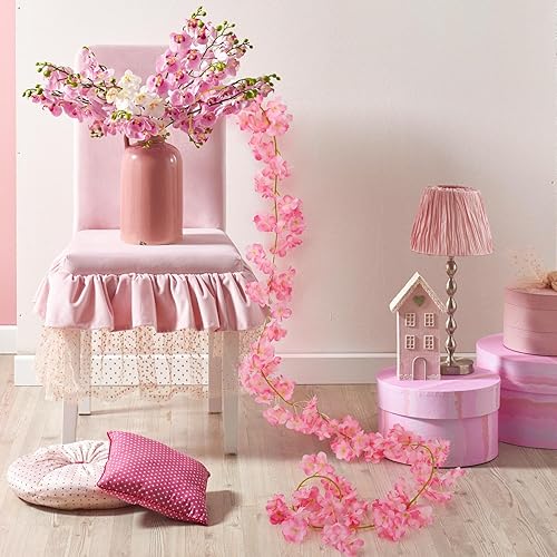 Lot de 4 Guirlande de Fleurs de Cerisier- décorations en Fleurs de Cerisier - 180 cm - Guirlande de Fleurs de Cerisier - Décoration de Mariage - pour Mariage, fête, Maison, Jardin - Nail Gallerys