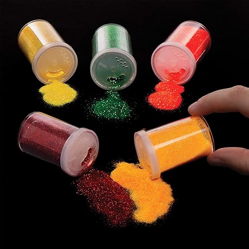 Baker Ross Distributeurs de Paillettes d’Automne (Paquet de 5) - Loisirs créatifs d'automne et d'hiver pour Enfants AW835 - Nail Gallerys