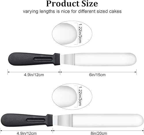 Spatule Décalée, Spatules à Glaçage Avec Lames De 6' Et 8' - Spatule Professionnelle Coudée Pour Gâteaux, Couteau à Glaçage épaissi, Manche En Plastique Durable Pour La Décoration De Gâteaux - Nail Gallerys