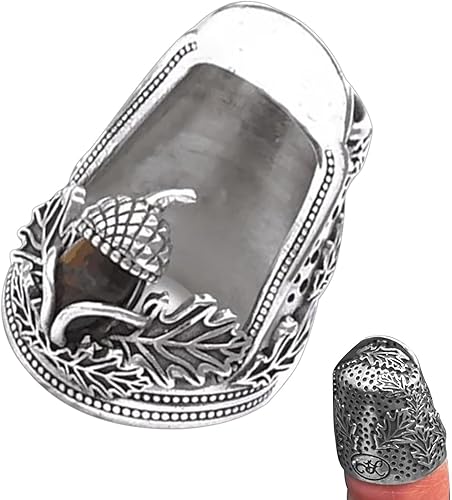 Mimoqk Thimbles for Hand Quilting, Metal Finger Guard, Sewing Tool Accessory, Comfortable Protective Cover for Knitting, Needlework, Embroidery, Crafting Projects - Nail Gallerys