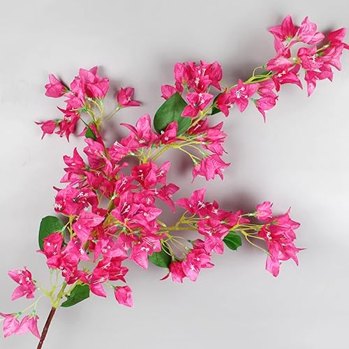 BestAlice 47 Pouces Fleurs Artificielles Branches de Bougainvilliers en Soie Faux Bougainvilliers Artificiels Floraux avec Tiges de Fil de Fer Longues Tiges Florales Branches de Plantes pour Mariage M - Nail Gallerys