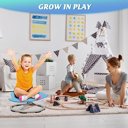 OCPO HOME Autisme Chaise Pivotante pour Enfant, 360° Carrousel Chaise Sensorielle, Jouet à Capteur d'Autisme pour Garçons et Filles, Entraînement de Coordination et Équilibre du Corps (Vert) - Nail Gallerys