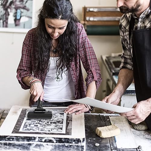 Rouleau d'art en Caoutchouc 2pcs Rouleau de Brayer Rouleau Encreur Roller Outil de Gravure pour Presseur Blocs Impression Art Artisanat Peinture À Lhuile Estampage (6cm et 10cm) - Nail Gallerys